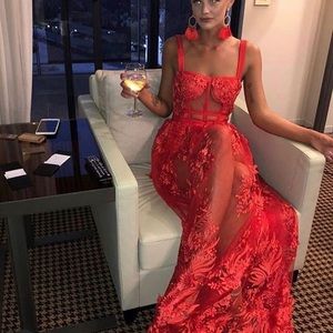 Red Lace Gown